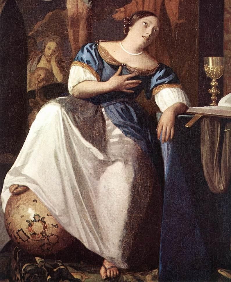 Johannes Vermeer The Allegory of the Faith detail